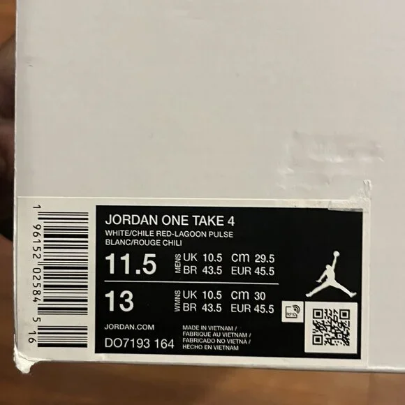 Nike Air Jordan One Take 4 White Blue Basketball Shoes Size 11.5 - Picture 6 of 7